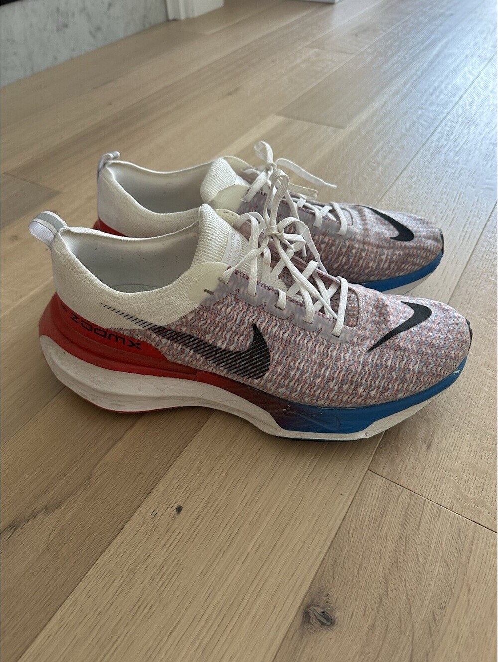 NIKE ZOOM X INVINCIBLE RUN FK 3 White/ Black-University Red Men’s 13 - Preowned